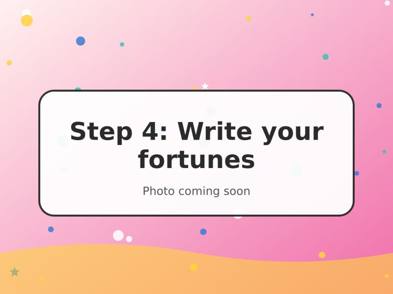 Hand-written fortunes and numbers inside the folded paper